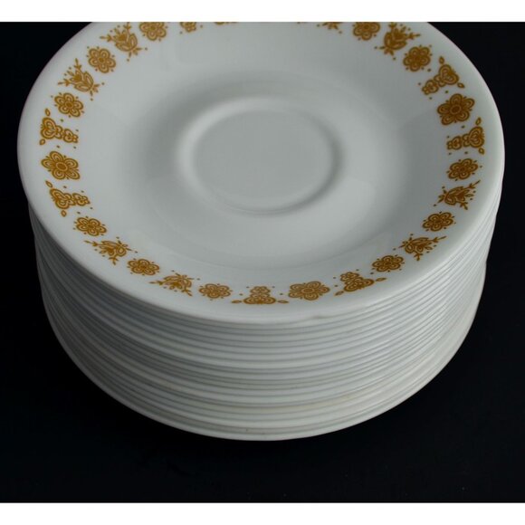 Corelle Butterfly Gold Saucers Plates Lot of 20 - Picture 2 of 5